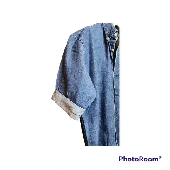 Lee lightweight denim shirt short-sleeved button down casual workwear.Medium - Picture 4 of 5